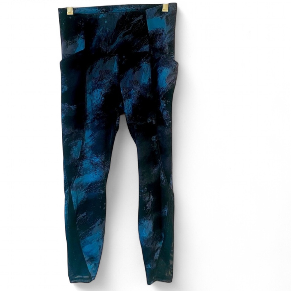 ALL IN MOTION BLUE BLACK LEGGINGS YOGA GYM WORKOUT FITNESS ACTIVEWEAR SIZE SMALL
